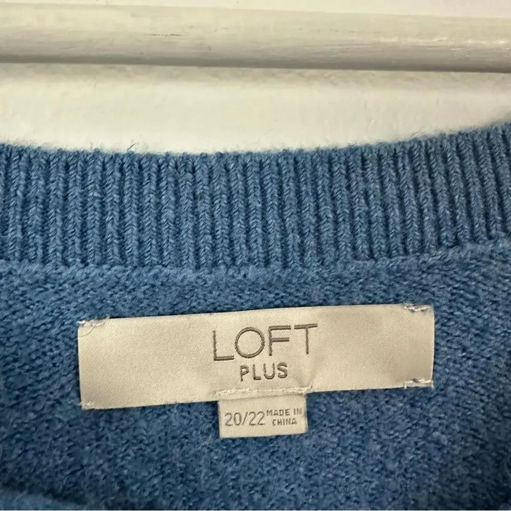 LOFT Blue Boat Neck Sweater Women's Size 20/22